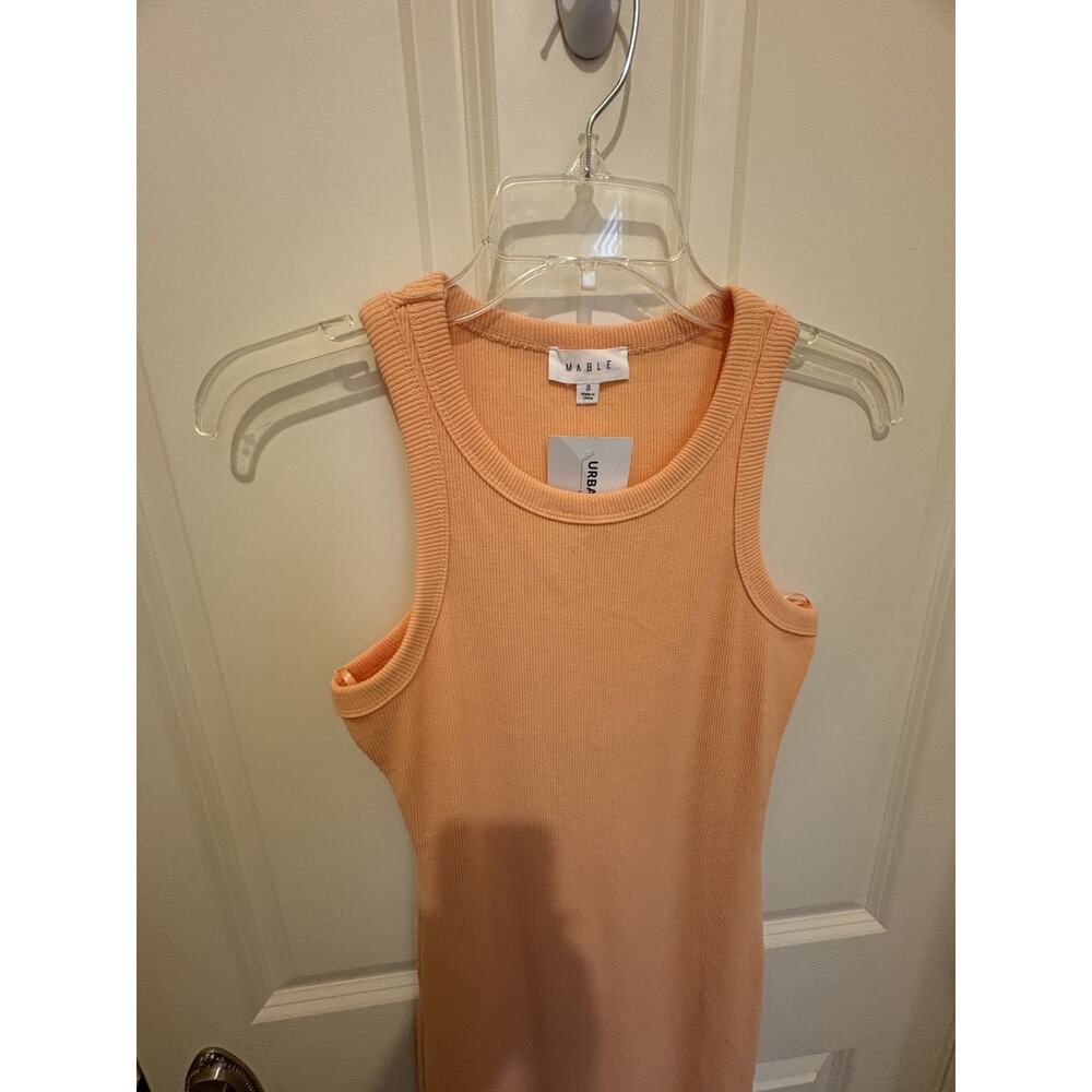 MABLE FRANKIE RACER BACK KNIT MIDI DRESS NEW Orange Small - Picture 4 of 5